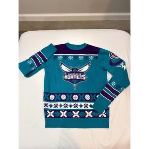 Charlotte Hornets NBA Forever Collectibles Teal Purple Holiday Sweater Mens M